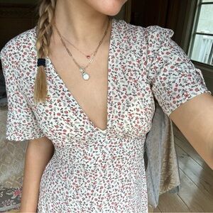 Floral V-neck mini dress